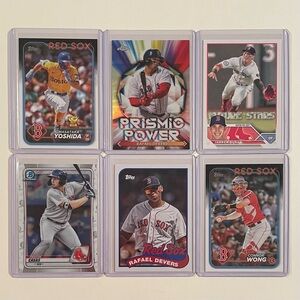 Lot of 6 Boston Red Sox Topps MLB Baseball Cards